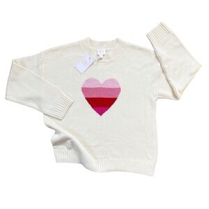 NWT Wear For Good Preston Drop Shoulder Heart Intarsia Sweater